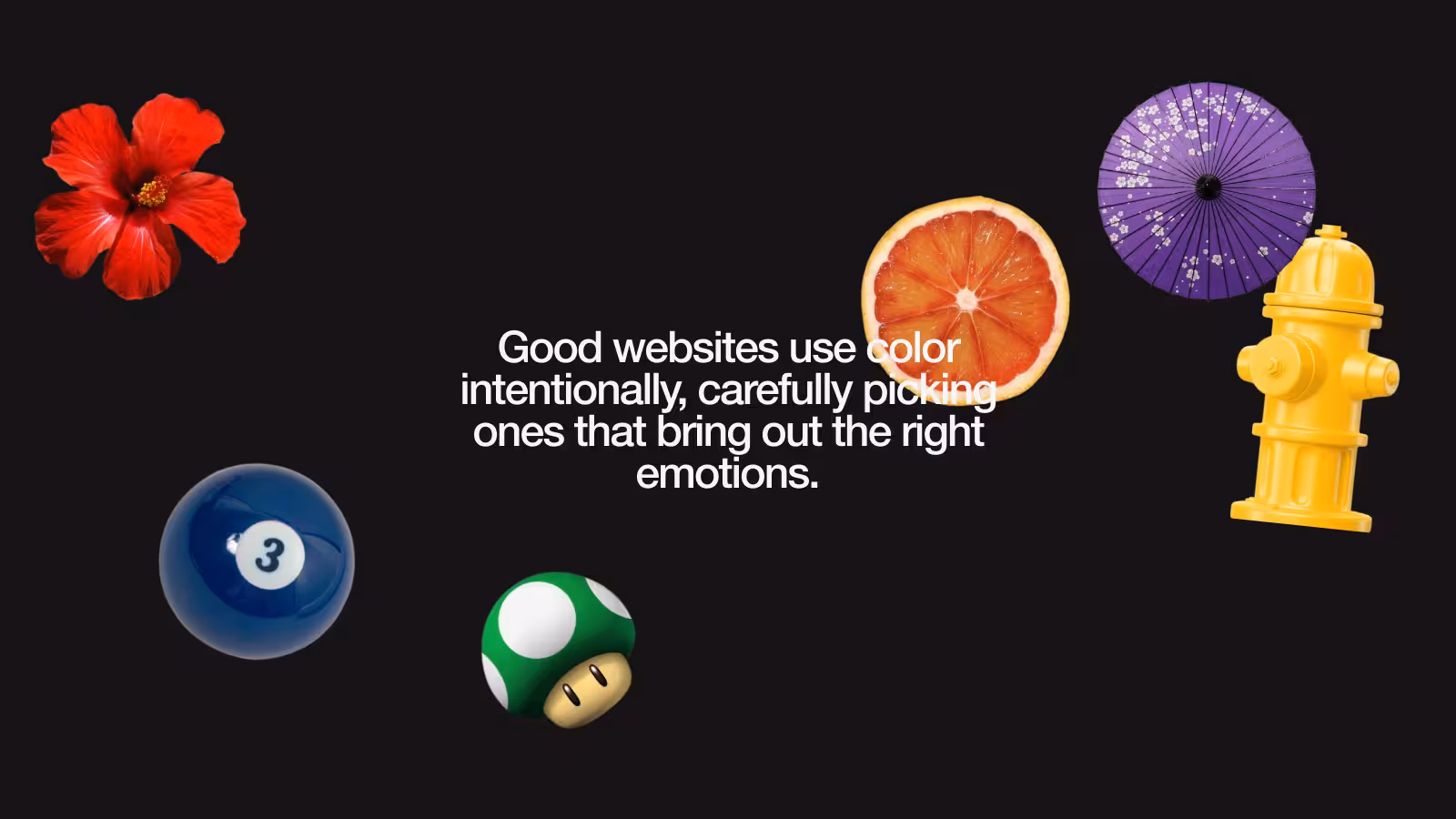 The Schema colour section surrounded by colourful objects