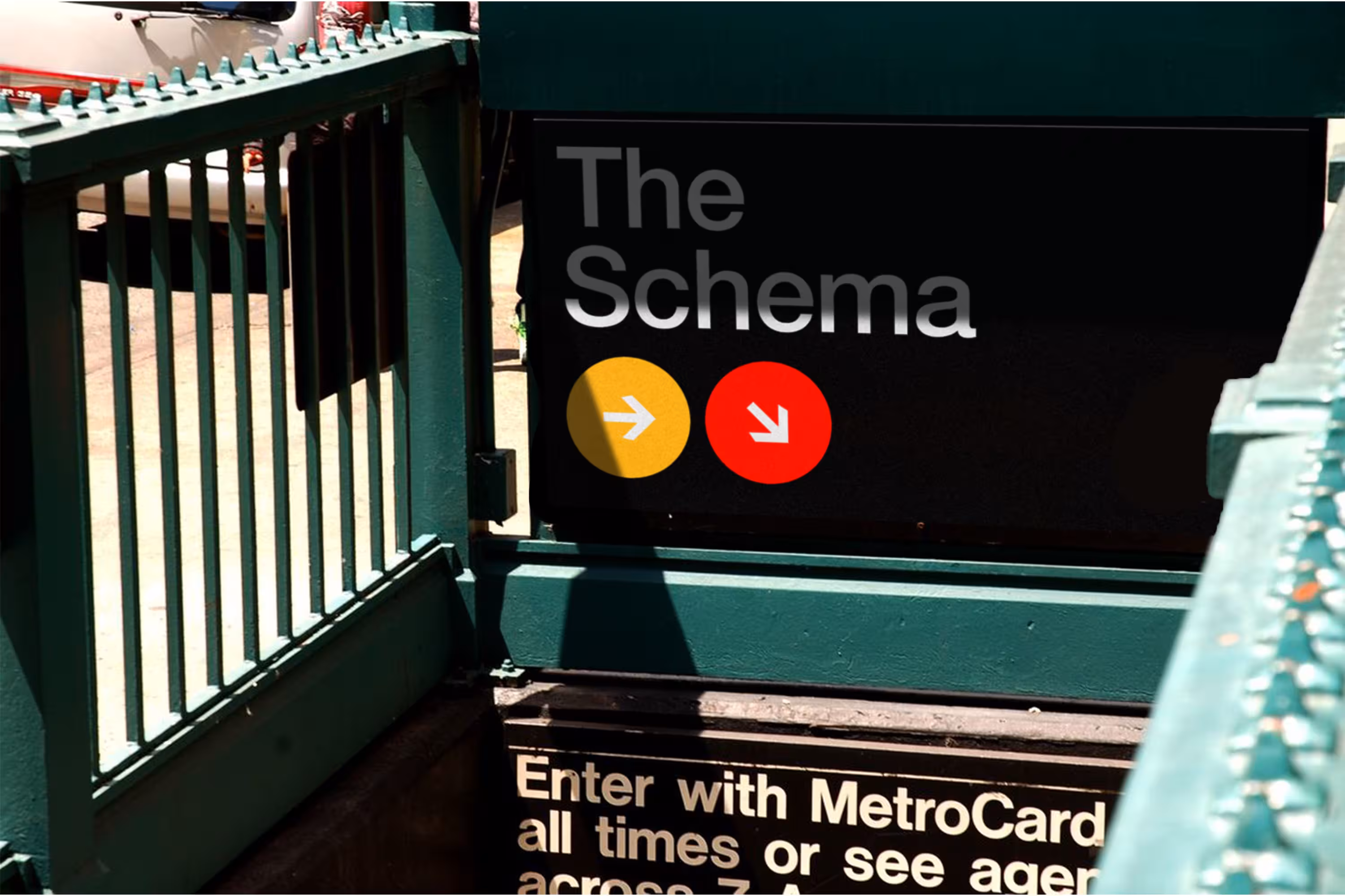 The Schema branding inspired by subway station signage