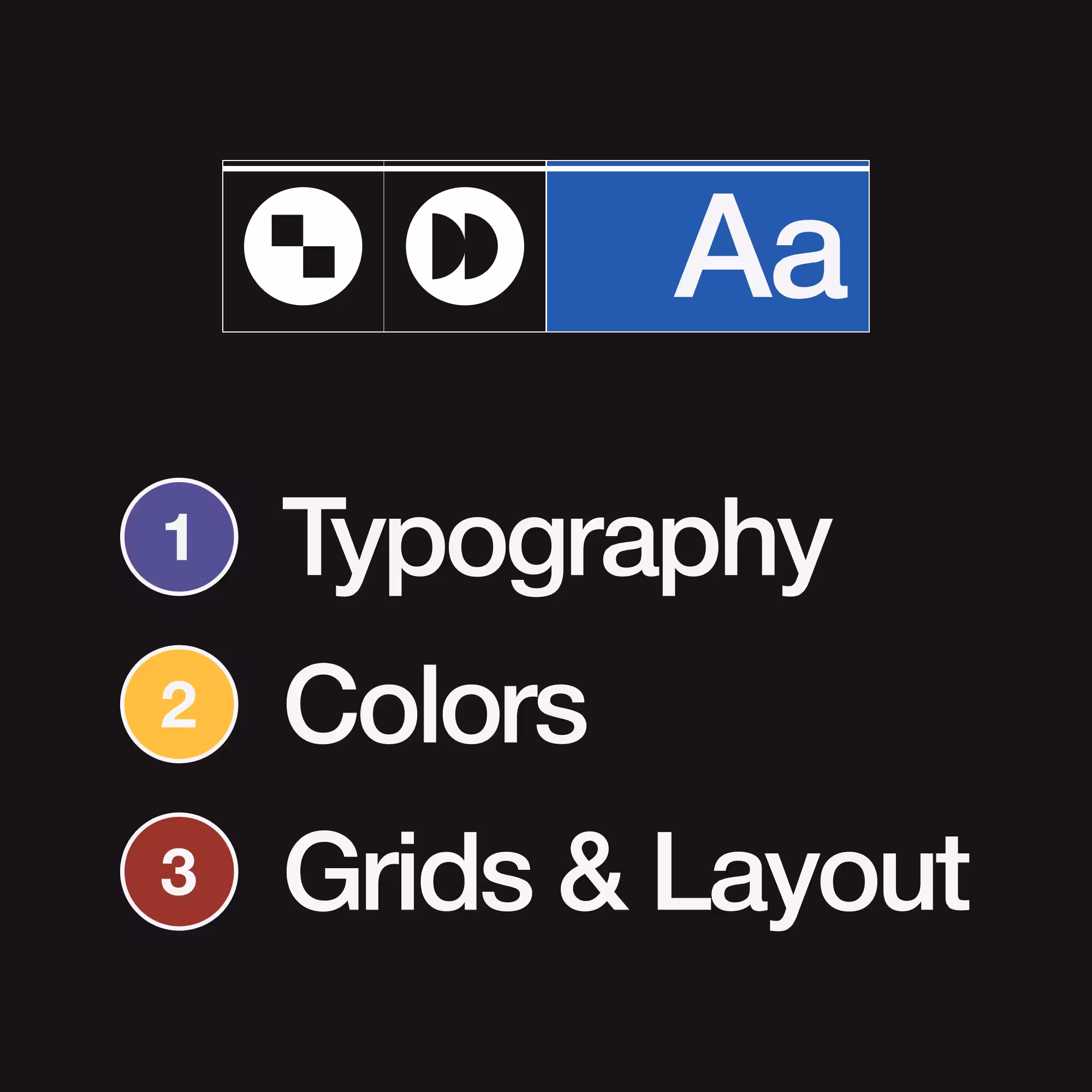 The Schema module index: typography, colours, and grids and layout
