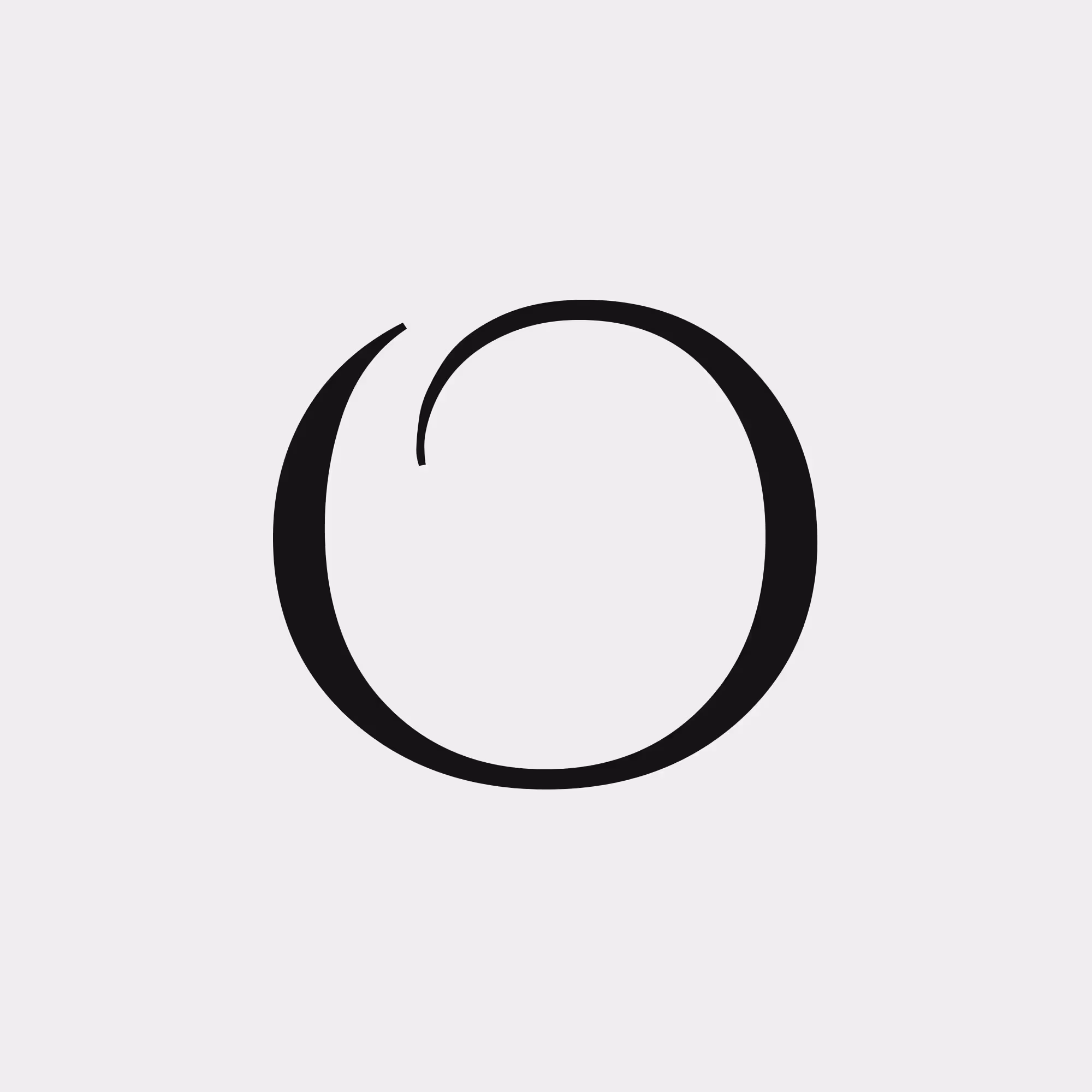 Tragoidia logo mark, a serif letter O